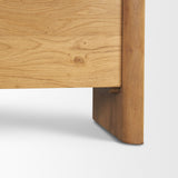 Belford 2-Door Open Light Brown Oak Wood Shelving Unit from Mercana - Luna Furniture