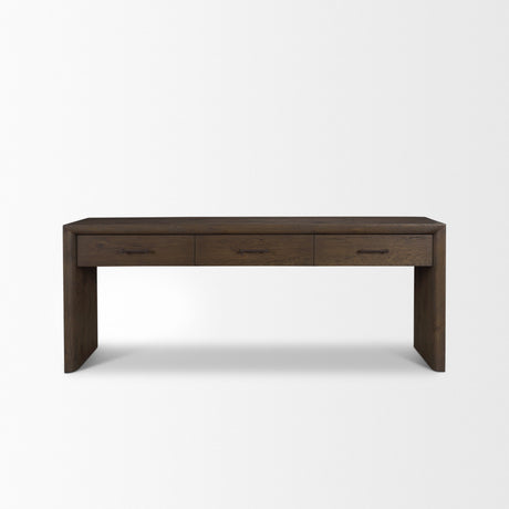 Belford 72" Dark Brown Oak Wood Console Table from Mercana - Luna Furniture