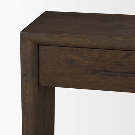 Belford 72" Dark Brown Oak Wood Console Table from Mercana - Luna Furniture