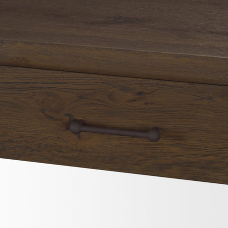 Belford 72" Dark Brown Oak Wood Console Table from Mercana - Luna Furniture