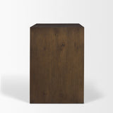 Belford 3-Drawer Dark Brown Oak Wood Closed Nightstand from Mercana - Luna Furniture