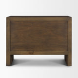 Belford 3-Drawer Dark Brown Oak Wood Closed Nightstand from Mercana - Luna Furniture