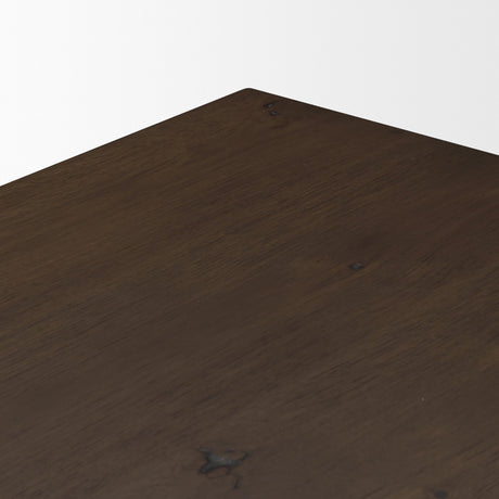 Belford 3-Drawer Dark Brown Oak Wood Closed Nightstand from Mercana - Luna Furniture