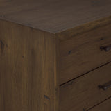 Belford 3-Drawer Dark Brown Oak Wood Closed Nightstand from Mercana - Luna Furniture