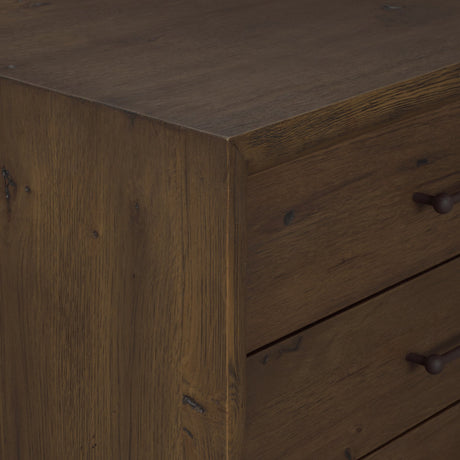 Belford 3-Drawer Dark Brown Oak Wood Closed Nightstand from Mercana - Luna Furniture