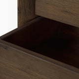 Belford 3-Drawer Dark Brown Oak Wood Closed Nightstand from Mercana - Luna Furniture
