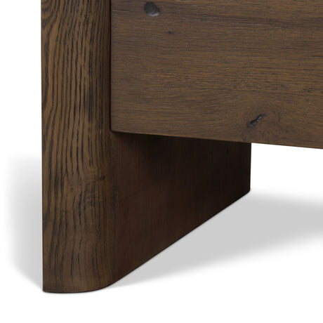 Belford 3-Drawer Dark Brown Oak Wood Closed Nightstand from Mercana - Luna Furniture