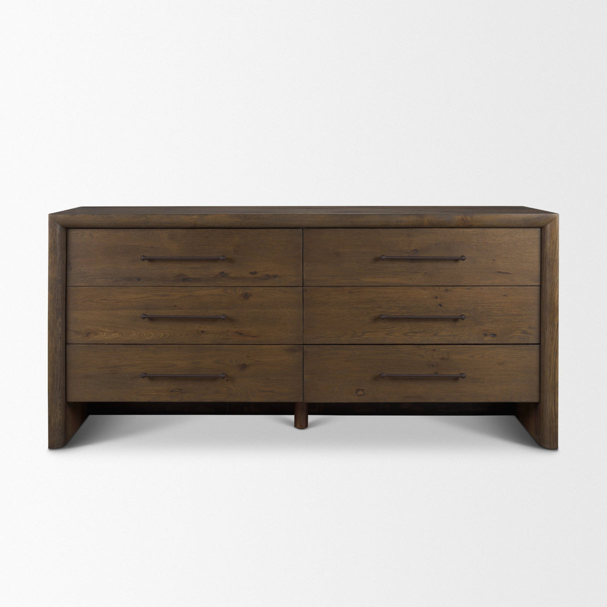 Belford 6-Drawer Dark Brown Oak Wood Dresser from Mercana - Luna Furniture