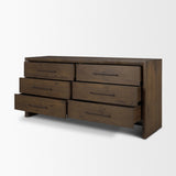 Belford 6-Drawer Dark Brown Oak Wood Dresser from Mercana - Luna Furniture