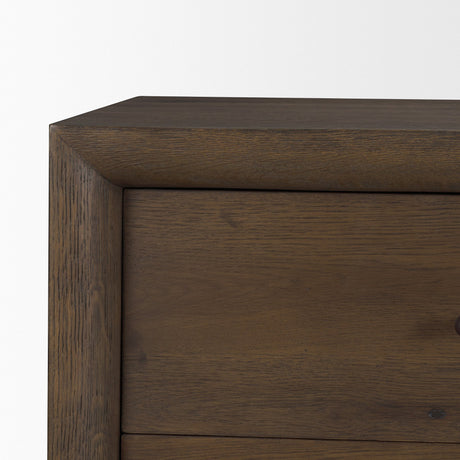 Belford 6-Drawer Dark Brown Oak Wood Dresser from Mercana - Luna Furniture