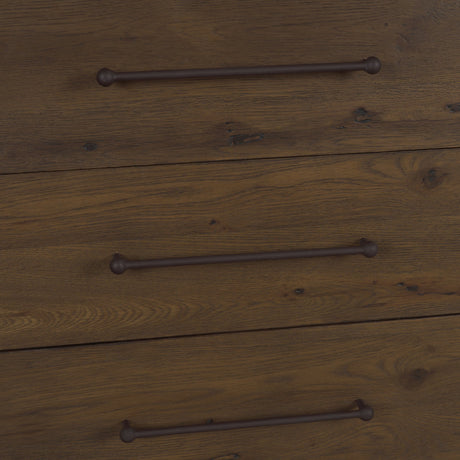 Belford 6-Drawer Dark Brown Oak Wood Dresser from Mercana - Luna Furniture