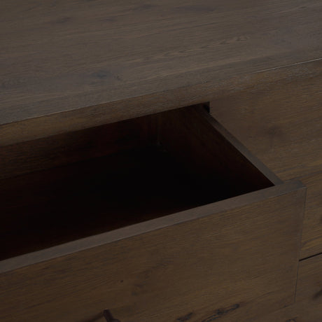 Belford 6-Drawer Dark Brown Oak Wood Dresser from Mercana - Luna Furniture
