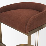 Hollyfield Backless 28.7in Seat Bar Stool | Burgundy Fabric w/ Metal from Mercana - Luna Furniture