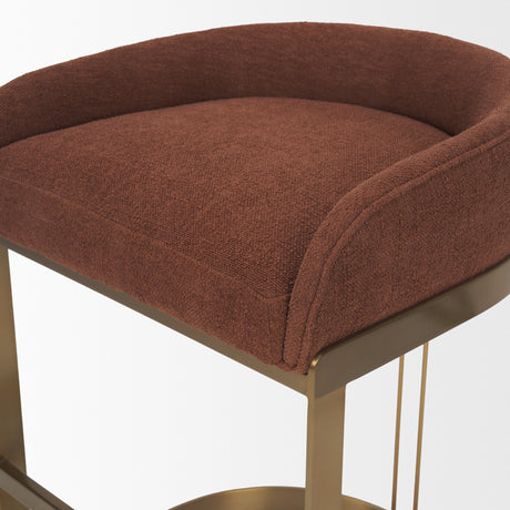 Hollyfield Backless 28.7in Seat Bar Stool | Burgundy Fabric w/ Metal from Mercana - Luna Furniture