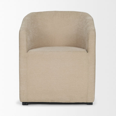 Sondra Beige Performance Fabric Upholstered Club Dining Chair from Mercana - Luna Furniture