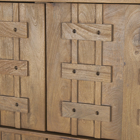 Truss Cool Brown Wood 6 Door Tall Cabinet from Mercana - Luna Furniture