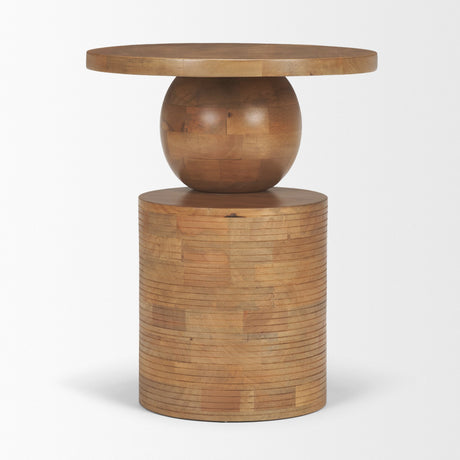 Stack Light Brown Wood Geometric Accent Table from Mercana - Luna Furniture