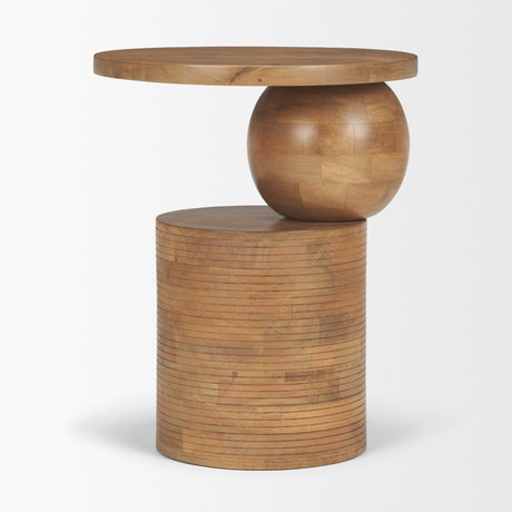 Stack Light Brown Wood Geometric Accent Table from Mercana - Luna Furniture