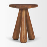 Mora Medium Brown Wood 3-Legged Accent Table from Mercana - Luna Furniture
