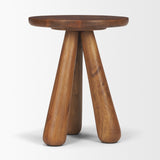 Mora Medium Brown Wood 3-Legged Accent Table from Mercana - Luna Furniture