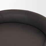 Hollyfield II Charcoal-Brown Leather Seat Gold Metal Base Counter Stool from Mercana - Luna Furniture