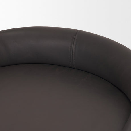 Hollyfield II Charcoal-Brown Leather Seat Gold Metal Base Counter Stool from Mercana - Luna Furniture