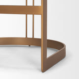 Hollyfield II Charcoal-Brown Leather Seat Gold Metal Base Counter Stool from Mercana - Luna Furniture