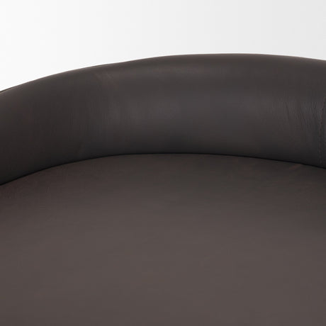 Hollyfield II Charcoal-Brown LeatherSeat Gold Metal Base Bar Stool from Mercana - Luna Furniture