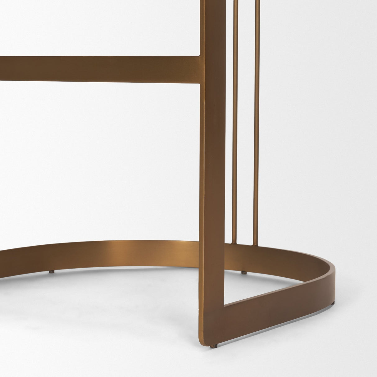 Hollyfield II Charcoal-Brown LeatherSeat Gold Metal Base Bar Stool from Mercana - Luna Furniture