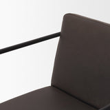 Stamford 36" Total Height Charcoal-Brown Leather Seat w/ Wood Back Metal Counter Stool from Mercana - Luna Furniture