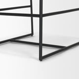 Stamford 36" Total Height Charcoal-Brown Leather Seat w/ Wood Back Metal Counter Stool from Mercana - Luna Furniture