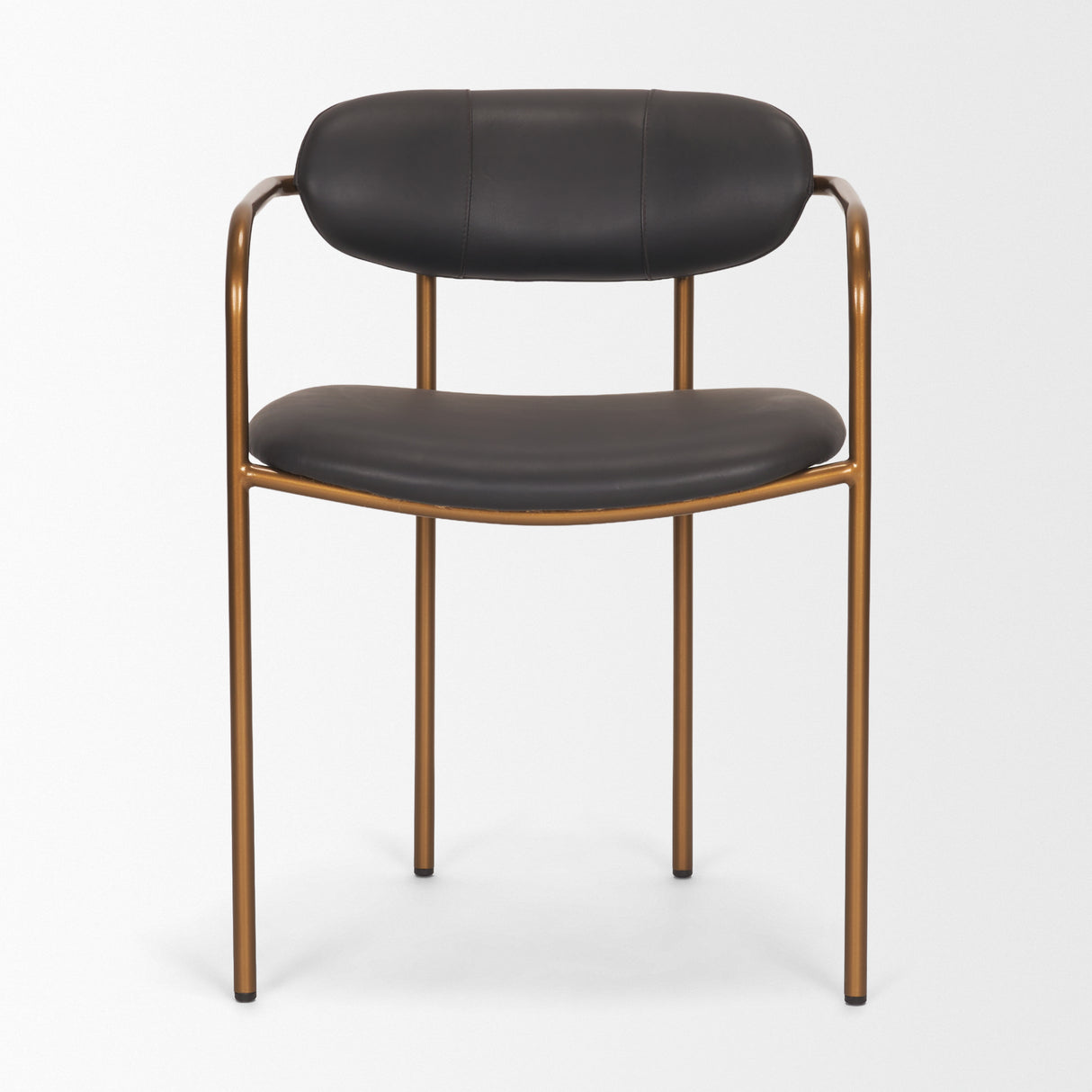 Parker Charcoal-Brown Leather Seat Gold Metal Dining Chair, Set of 2 from Mercana - Luna Furniture