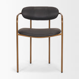 Parker Charcoal-Brown Leather Seat Gold Metal Dining Chair, Set of 2 from Mercana - Luna Furniture