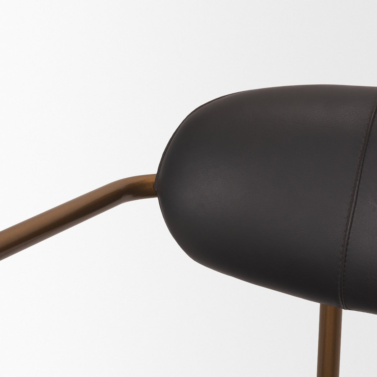 Parker Charcoal-Brown Leather Seat Gold Metal Dining Chair, Set of 2 from Mercana - Luna Furniture