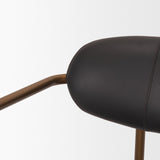 Parker Charcoal-Brown Leather Seat Gold Metal Dining Chair, Set of 2 from Mercana - Luna Furniture