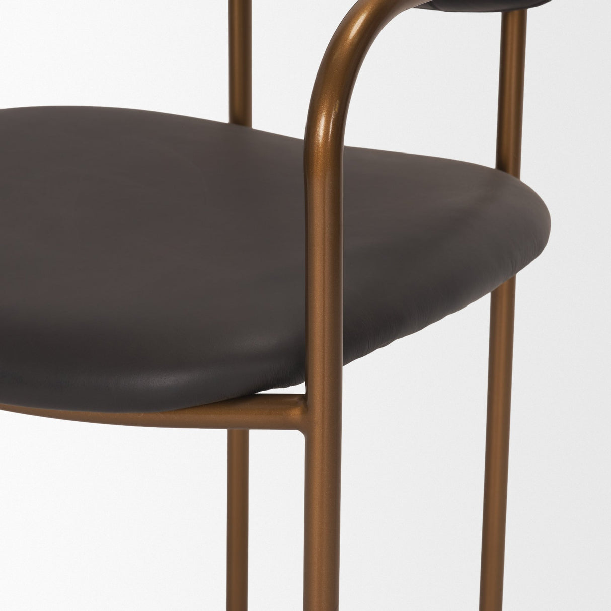 Parker Charcoal-Brown Leather Seat Gold Metal Dining Chair, Set of 2 from Mercana - Luna Furniture