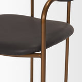 Parker Charcoal-Brown Leather Seat Gold Metal Dining Chair, Set of 2 from Mercana - Luna Furniture