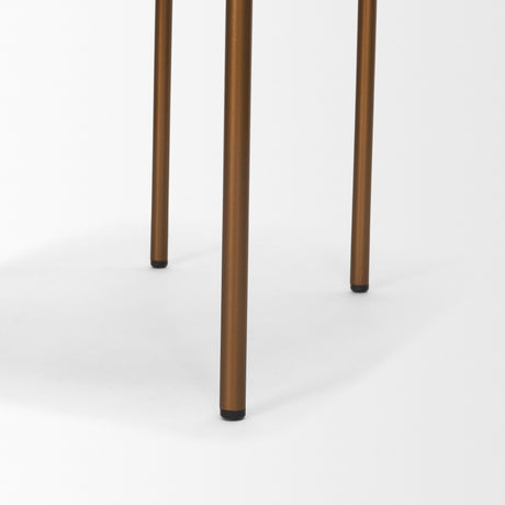 Parker Charcoal-Brown Leather Seat Gold Metal Dining Chair, Set of 2 from Mercana - Luna Furniture