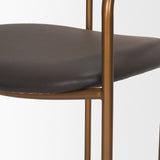 Parker Charcoal-Brown Leather Seat Gold Metal Counter Stool from Mercana - Luna Furniture
