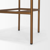 Parker Charcoal-Brown Leather Seat Gold Metal Counter Stool from Mercana - Luna Furniture