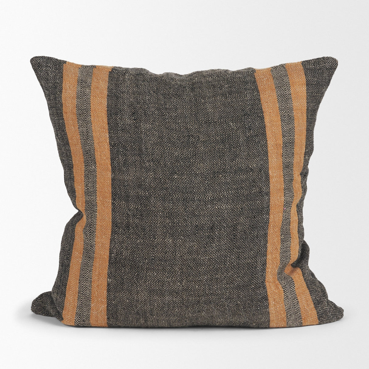 Mercer 20x20 Square Black w/Orange Stripes Decorative Pillow Cover from Mercana - Luna Furniture