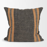 Mercer 20x20 Square Black w/Orange Stripes Decorative Pillow Cover from Mercana - Luna Furniture