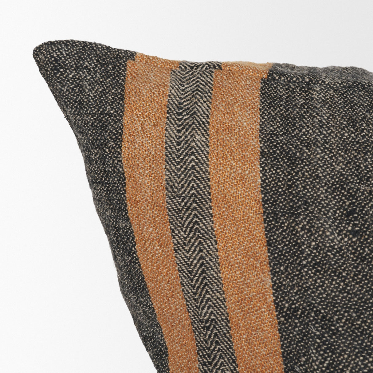 Mercer 20x20 Square Black w/Orange Stripes Decorative Pillow Cover from Mercana - Luna Furniture