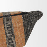 Mercer 20x20 Square Black w/Orange Stripes Decorative Pillow Cover from Mercana - Luna Furniture