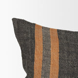 Mercer 14x26 Lumbar Black w/ Orange Stripes Decorative Pillow Cover from Mercana - Luna Furniture