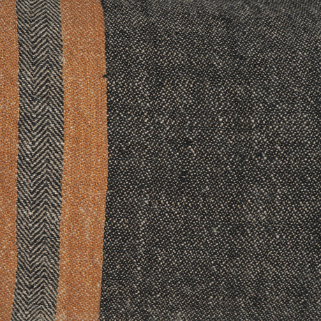 Mercer 14x26 Lumbar Black w/ Orange Stripes Decorative Pillow Cover from Mercana - Luna Furniture