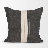 Cooper 20x20 Square Black w/ Cream Stripe Decorative Pillow Cover from Mercana - Luna Furniture