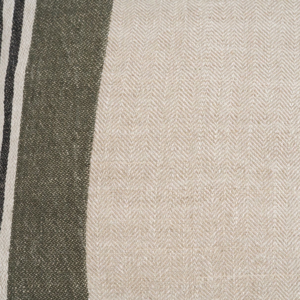 Hunter 20x20 Square Oatmeal w/ Green Stripe Decorative Pillow Cover from Mercana - Luna Furniture