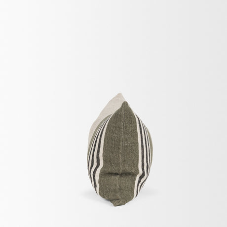 Hunter 14x26 Lumbar Oatmeal w/ Green Stripe Decorative Pillow Cover from Mercana - Luna Furniture
