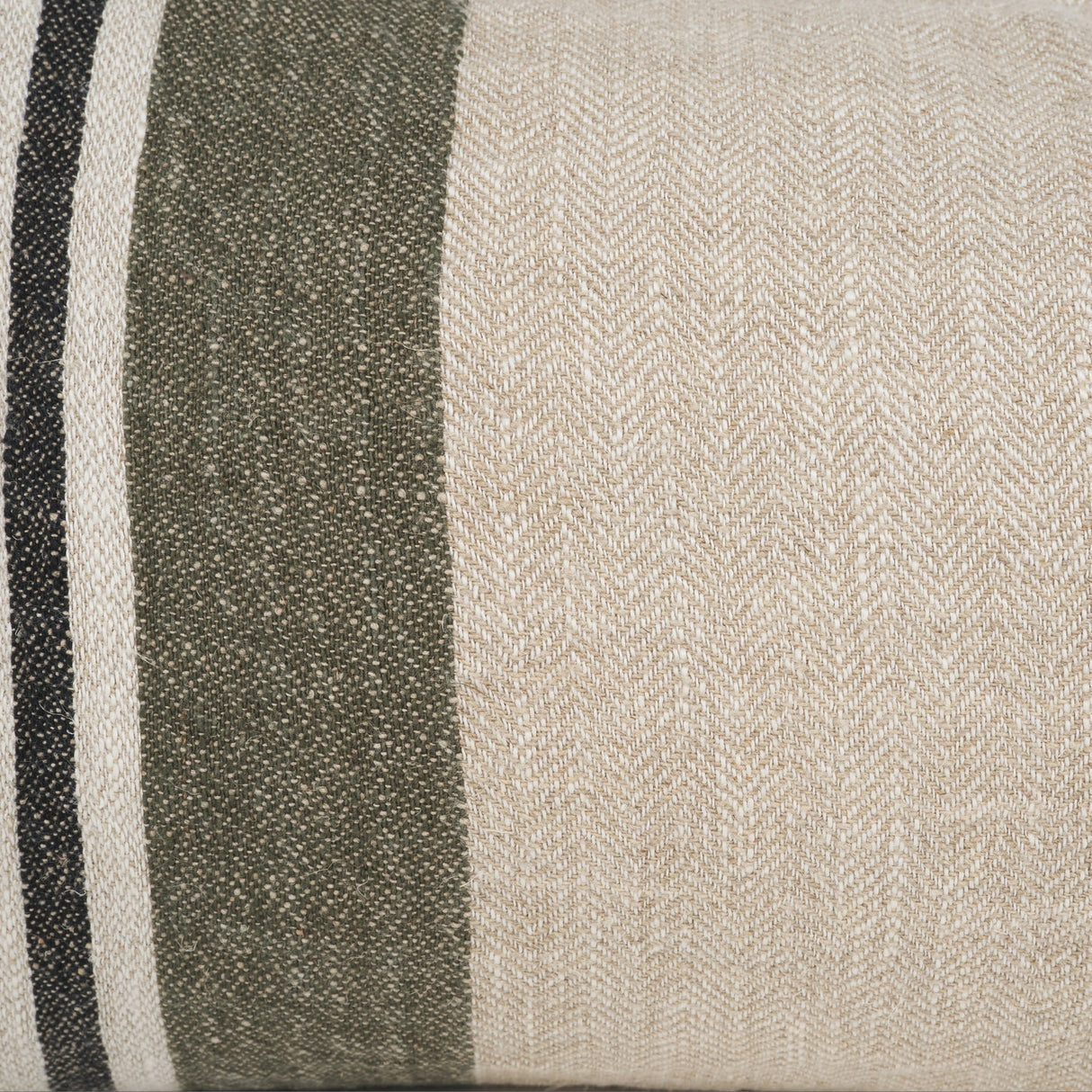 Hunter 14x26 Lumbar Oatmeal w/ Green Stripe Decorative Pillow Cover from Mercana - Luna Furniture